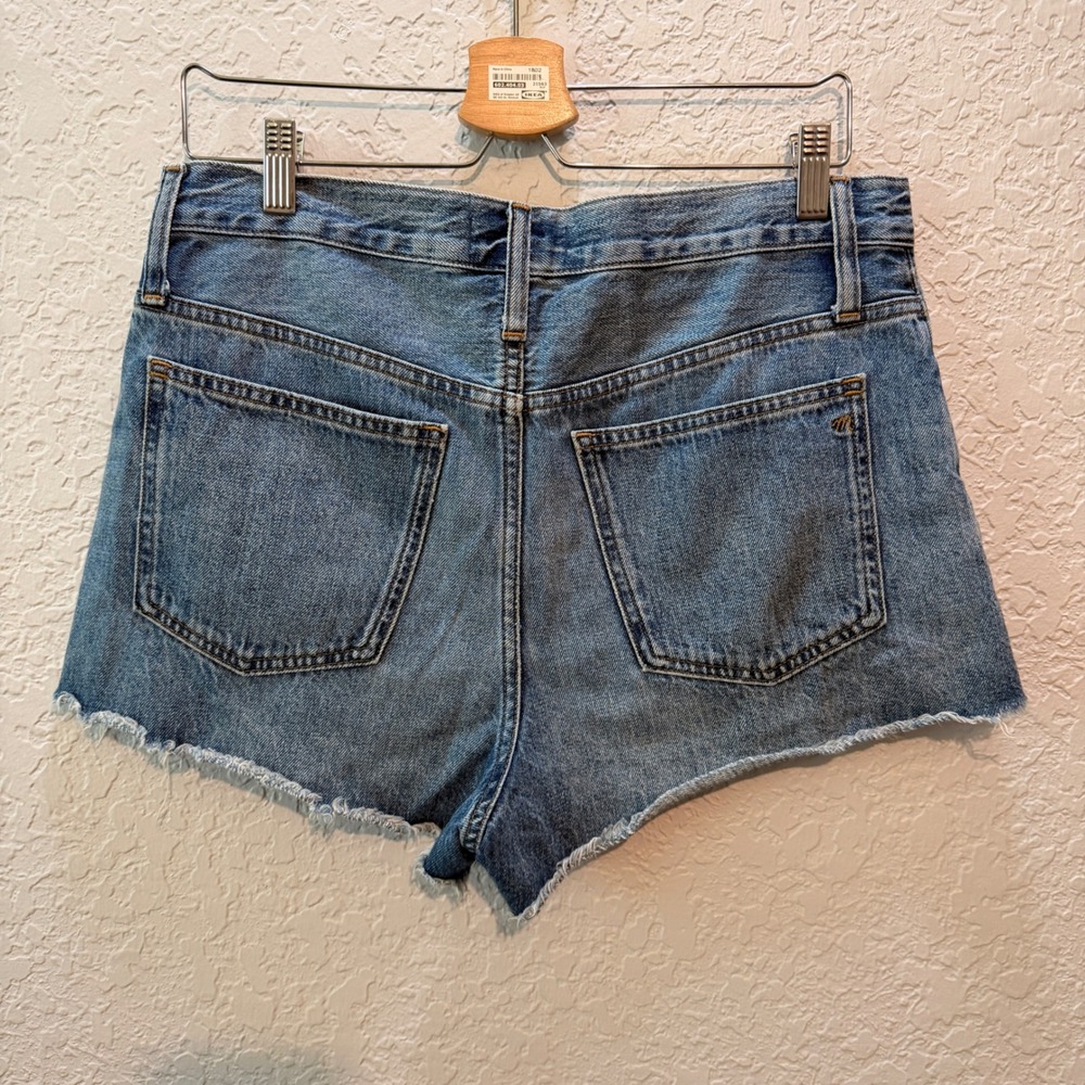 Madewell Relaxed Denim Cutoff Shorts 27 High Rise Vintage Aesthetic Raw Hem Boho - Picture 2 of 5